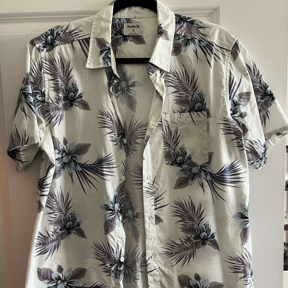 Hurly button up floral print shirt